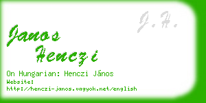 janos henczi business card