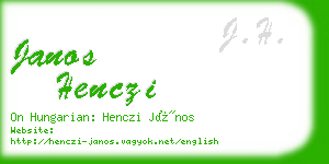 janos henczi business card